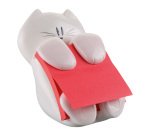 Dispenser Post-it Gatto Bianco + Post-it Super Sticky Rosso rubino 76 x 76 mm