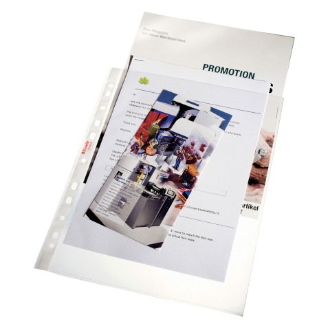 Buste a perforazione Universale Esselte Deluxe 22 x 30 cm trasparente polipropilene finitura goffrata a buccia d'arancia spessore alto 25 unità