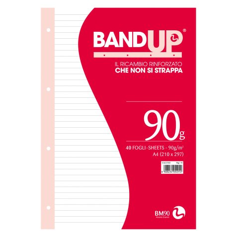 Ricambi rinforzati BM BandUP Bianco A righe 4 fori A4 29,7 x 21 cm 90 g/m² 40 fogli