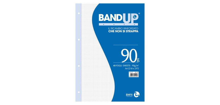 Ricambi rinforzati BM BandUP Bianco Quadretto 4mm A4 29,7 x 21 cm 90 g/m² 40 fogli