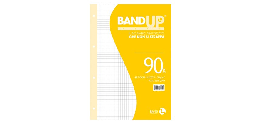Ricambi rinforzati BM BandUP Bianco Quadretto 5mm A4 29,7 x 21 cm 90 g/m² 40 fogli