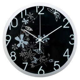 Methodo orologio da parete Flower 30,5 x 30,5 x 30,5 x 5 cm grigio-nero
