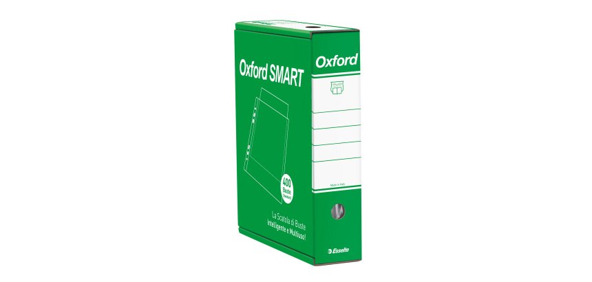 Buste a perforazione Universale Oxford Smart Esselte Standard 22 x 30 cm trasparente polipropilene finitura goffrata a buccia d'arancia spessore leggero 400 unità