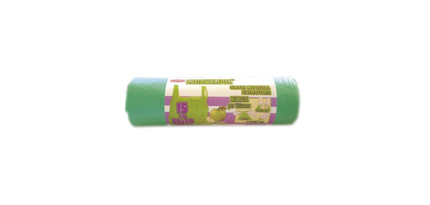 Sacchetti per rifiuti 30 lt Verde 15 unità