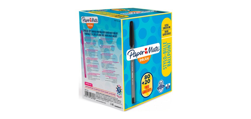 PaperMate Ballpoint Pen InkJoy 100 Medium 1 mm Black Pack of 100