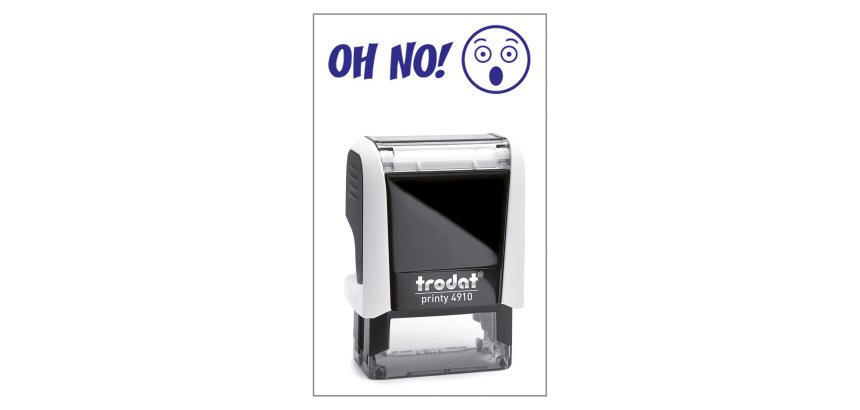 Timbro Trodat Printy 4910 "Oh No" bianco