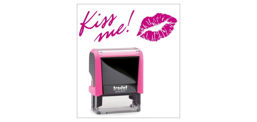Timbro Trodat Printy 4912 "Kiss me" fucsia
