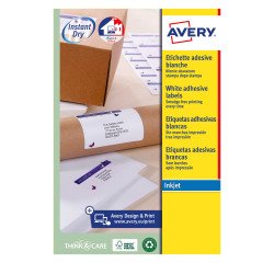 Etichette adesive Avery in carta bianca 199,6x143,5mm, 2 etichette per foglio, adesivo permanente, inkjet, 25 fogli