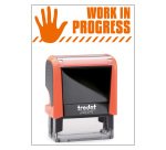Timbro Trodat Printy 4912 "Work in progress" arancione