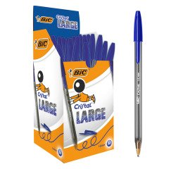 BIC Cristal Large Ballpoint Pen Broad 0.6 mm Black Pack of 50