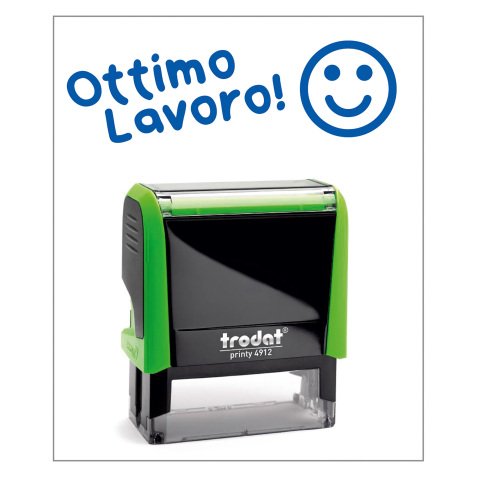 Timbro Trodat Printy 4912 "Ottimo lavoro" verde