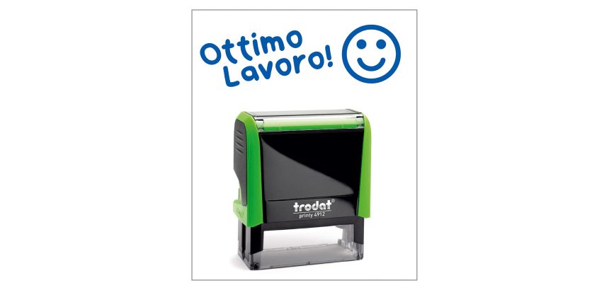 Timbro Trodat Printy 4912 "Ottimo lavoro" verde