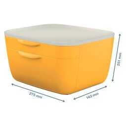 Cassettiera 2 cassetti Leitz Cosy Polistirene giallo