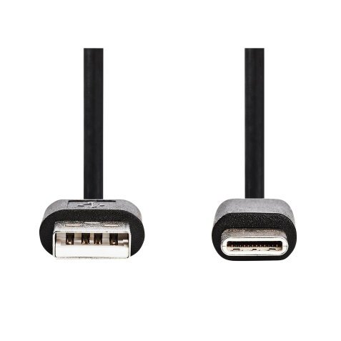 Cavo USB A maschio a USB Type-C maschio Nedis CCGT60600BK10 Placcato nickel 1.00 m Tondo PVC Nero