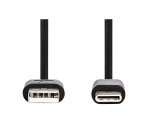 Cavo USB A maschio a USB Type-C maschio Nedis CCGT60600BK10 Placcato nickel 1.00 m Tondo PVC Nero