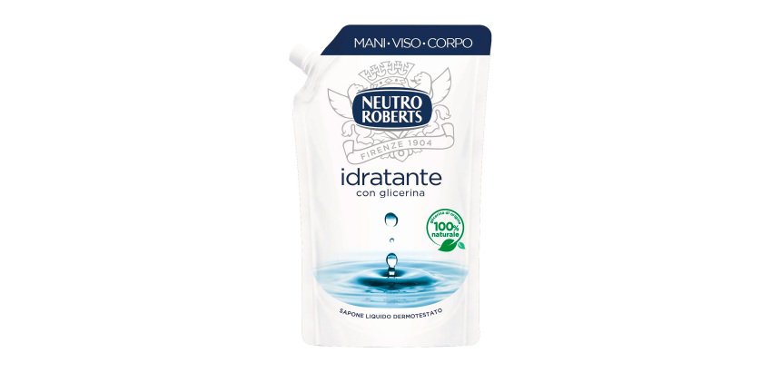 Ricarica sapone liquido Neutro Roberts idratante con glicerina 400 da ml