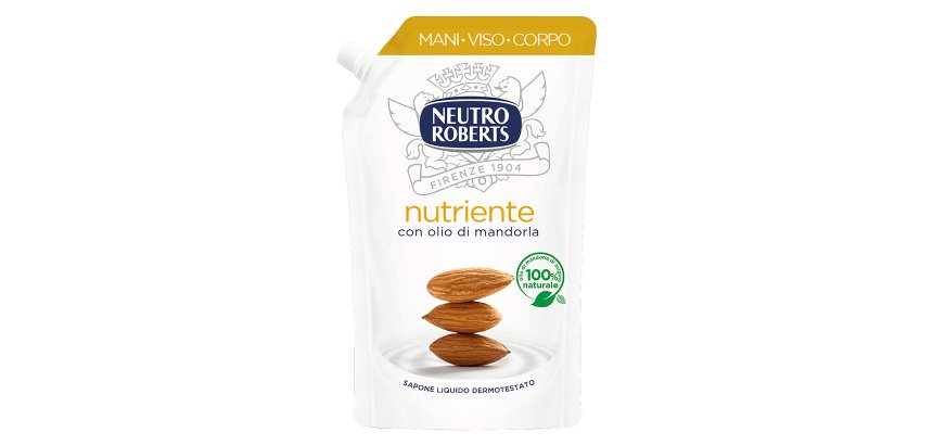 Sapone liquido Neutro Roberts nutriente con olio di mandorla 400 da ml