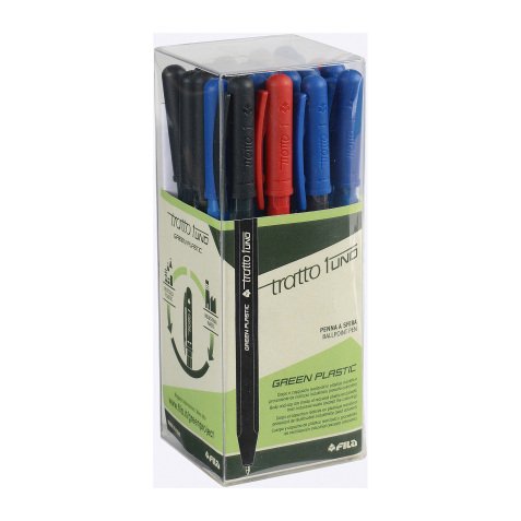 Penna sfera Tratto 1UNO Green Plastic 0.5 mm colori assortiti 24 unità