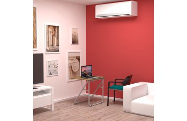 Scrivania pieghevole Paperflow LV6.13.24 Melamina Rovere, bianco 800 x 670 x 750 mm