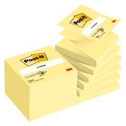 Post-it Sticky Z-Notes 76 x 76 mm Canary Yellow 12 Pads of 100 Sheets