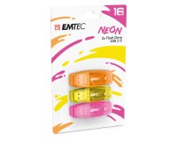 Confezione 3 chiavette USB 2.0 EMTEC 16GB ECMMD16GC410P3NEO giallo, arancione, rosa neon