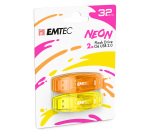 Confezione 2 chiavette USB 2.0 EMTEC 32GB ECMMD32GC410P2NEO giallo, arancione neon