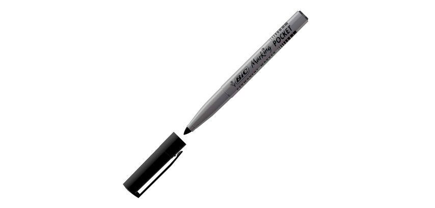 BIC Marking Fine 1445 Permanent Marker Broad Bullet 1 mm Black Pack of 12