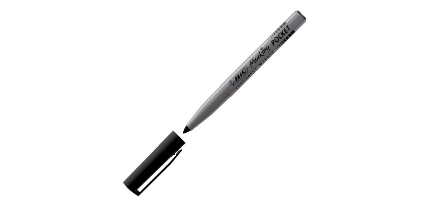 BIC Marking Fine 1445 Permanent Marker Broad Bullet 1 mm Black Pack of 12