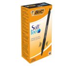 BIC Soft Feel Retractable Ballpoint Pen Grip Medium 0.4 mm Black Pack of 12
