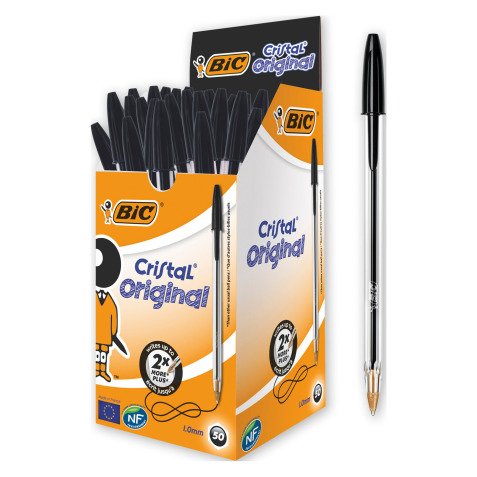 BIC Cristal Original Ballpoint Pen Medium 0.4 mm Blue Pack of 50