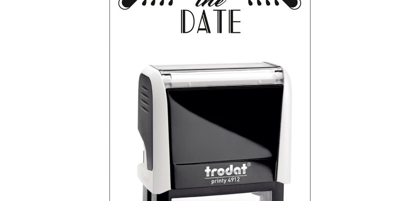 Timbro Trodat Printy 4912 "Save The Date" bianco