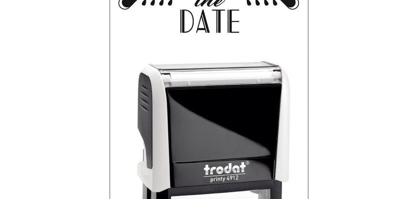 Timbro Trodat Printy 4912 "Save The Date" bianco