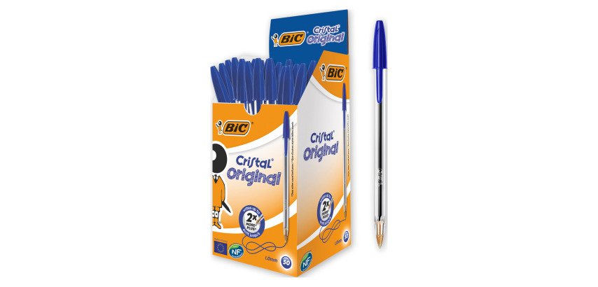BIC Cristal Original Ballpoint Pen Medium 0.4 mm Blue Pack of 50