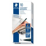 STAEDTLER Lumocolor OHP Marker Medium Round Black Pack of 10