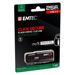 Chiavetta USB 3.2 GEN 1 EMTEC Click Secure AES256 EncryptUSB 256 GB nero