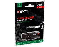 Chiavetta USB 3.2 GEN 1 EMTEC Click Secure AES256 EncryptUSB 32 GB nero