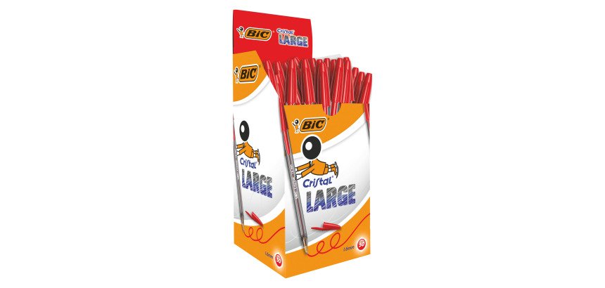 BIC Cristal Large Ballpoint Pen Broad 0.6 mm Black Pack of 50