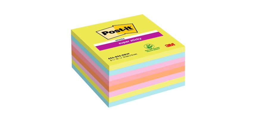 2+1 Confezioni Post-it super sticky Carnival 76 x 127 mm 90 ff 6 unità 1 confezione in omaggio
