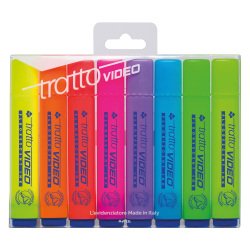 Evidenziatore Tratto Video punta a scalpello 1 - 5 mm assortiti 8 unità