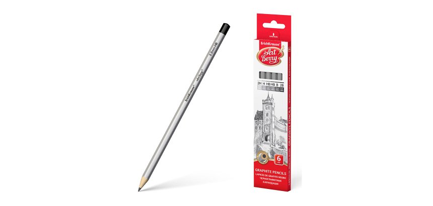 Matite ErichKrause ArtBerry 2H H HB  B 2B grafite 6 unità