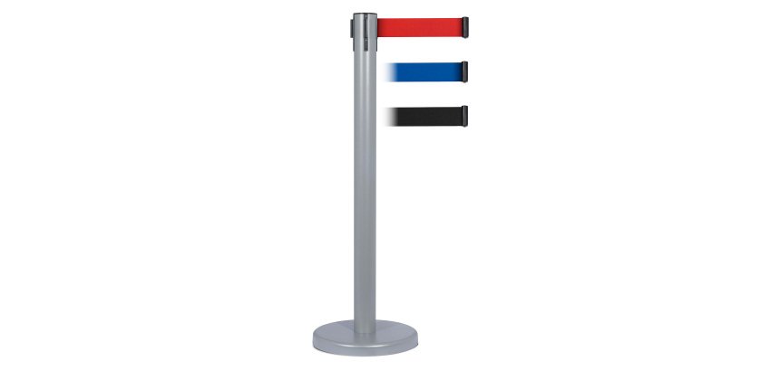 Colonna grigia altura 104 cm con base 32 cm e nastro nero 250 cm Stil Casa