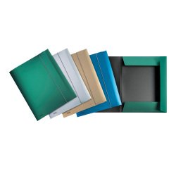 Cartelline a 3 lembi FAVORIT Metal 24 x 33 cm polipropilene opaco oro, interno nero