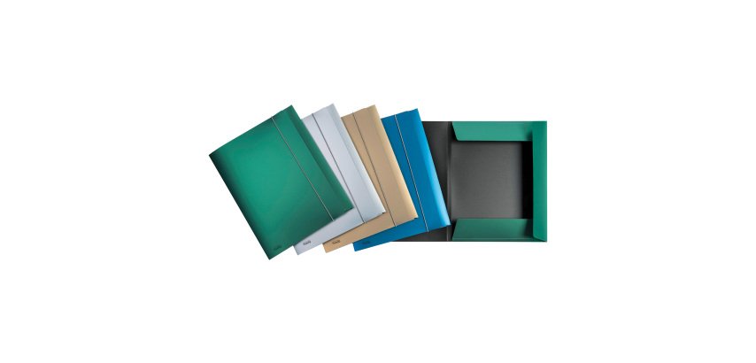 Cartelline tre lembi con elastico Metal PP