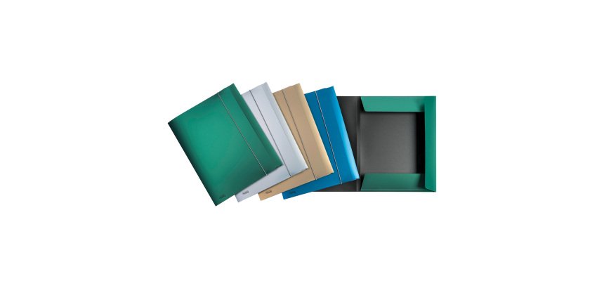 Cartelline tre lembi con elastico Metal PP