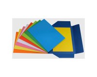 Folders with three flaps Bruneau in Bristol cardboard without printing 25 x 34.5 cm blue 25 units