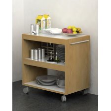 Carrello su ruote Artexport 2851 Bianco, noce chiaro 700 x 438 x 730 mm