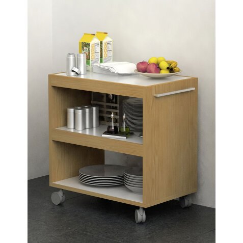 Carrello su ruote Artexport 2851 Bianco, noce chiaro 700 x 438 x 730 mm