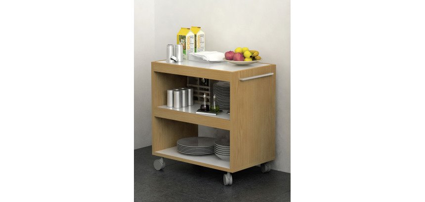Carrello su ruote Artexport 2851 Bianco, noce chiaro 700 x 438 x 730 mm
