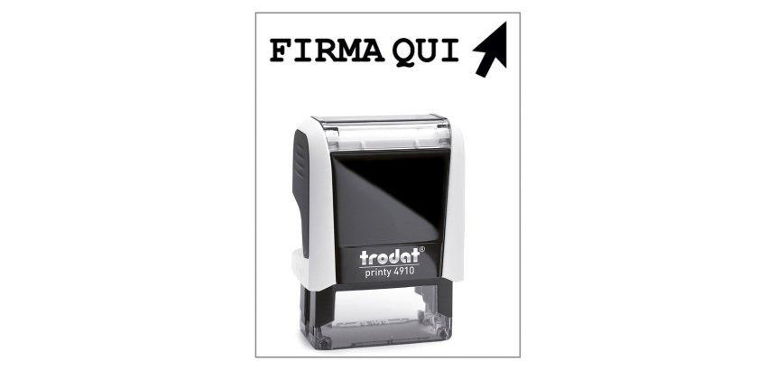 Timbro Trodat Printy 4910 "Firma qui" bianco