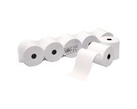 Carta in rotolo pura cellulosa per calcolatrici pura 60 g/m² L 57 mm  Ø est. 65 mm Ø int. 12 mm Lungheza 40 m bianco 5 rotoli